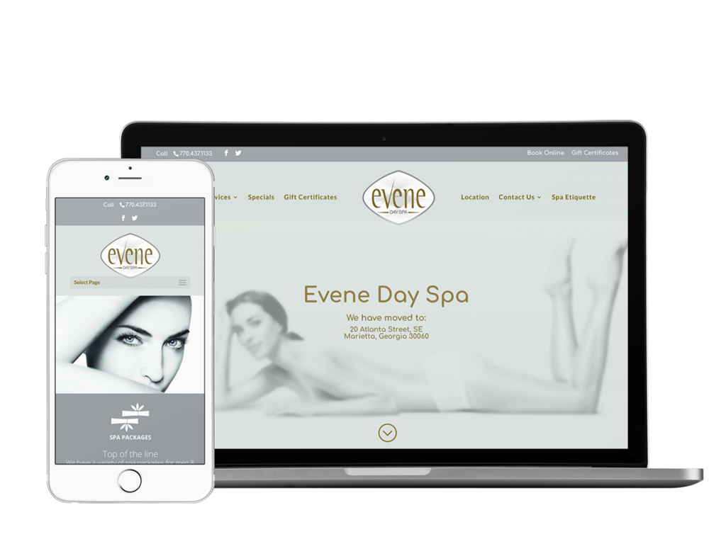 Event day spa website design.