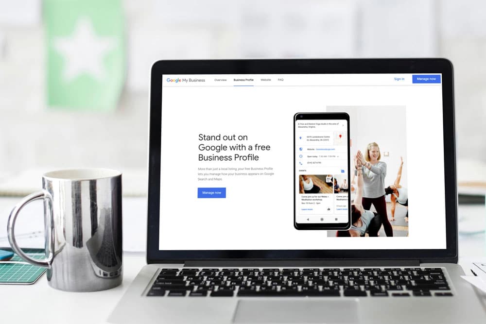SEO Geo-Targeting: Your Roadmap to Success 3 Google business profile website on a laptop encouraging businesses to grow their business using local seo geo targeting strategies.