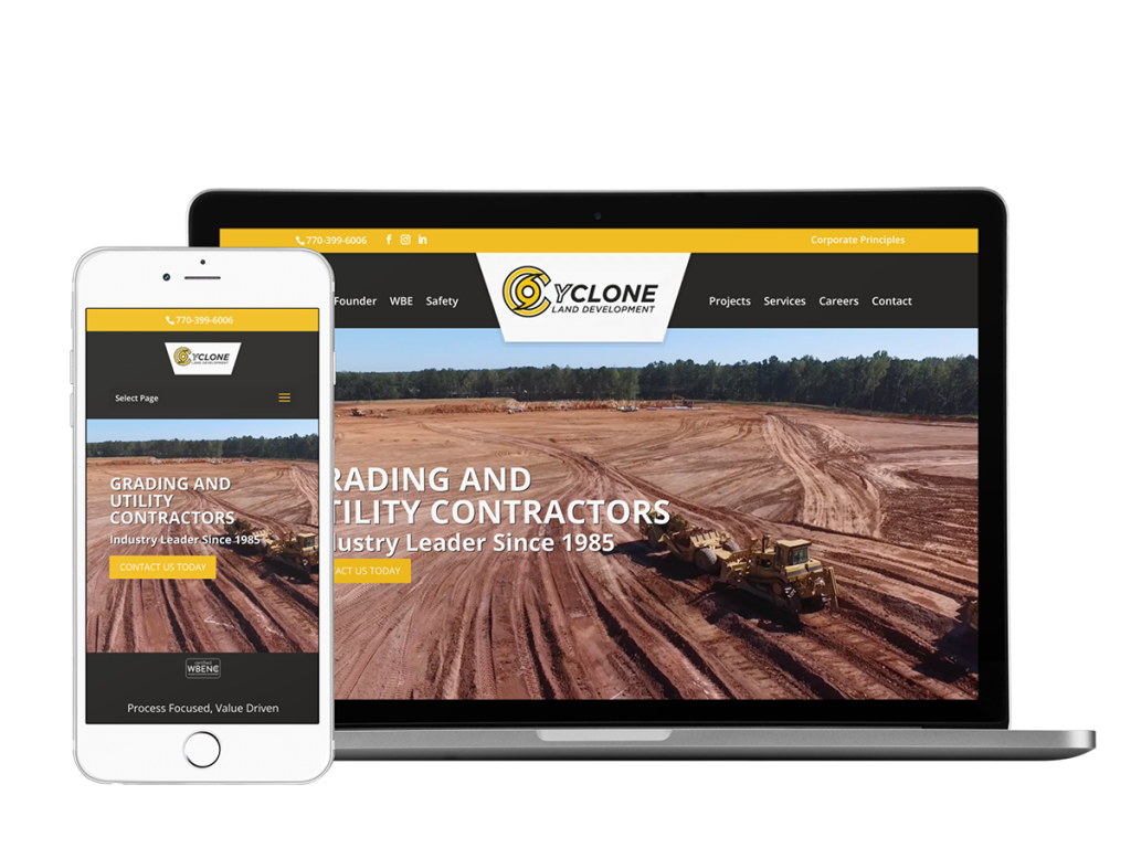 Cyclone Land Development Grading And Utility Contractor Website Design Cyclone Land Development
