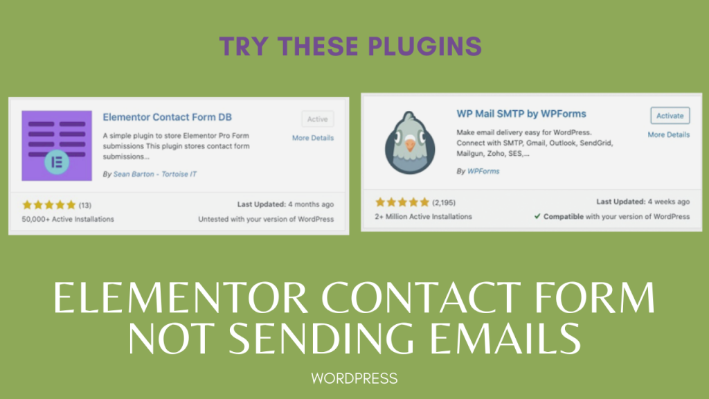 Elementor Contact Form Not Sending Emails