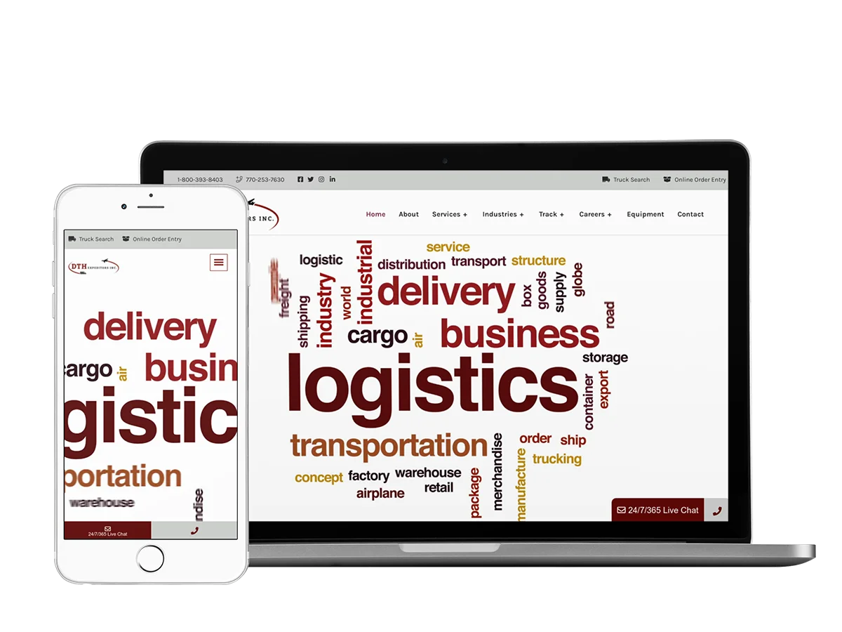 A mobile phone displaying the word logistics.