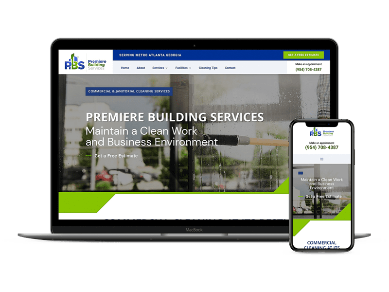 Premiere Building Services Web Design For Commercial Cleaning Services In Atlanta Ga 2 Premiere Cleaning Services