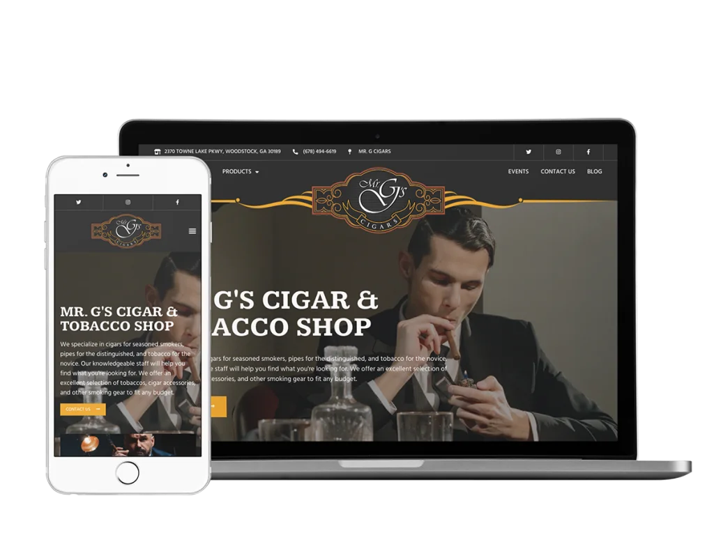 tobacco website Mr Gs Cigars Website Redesign