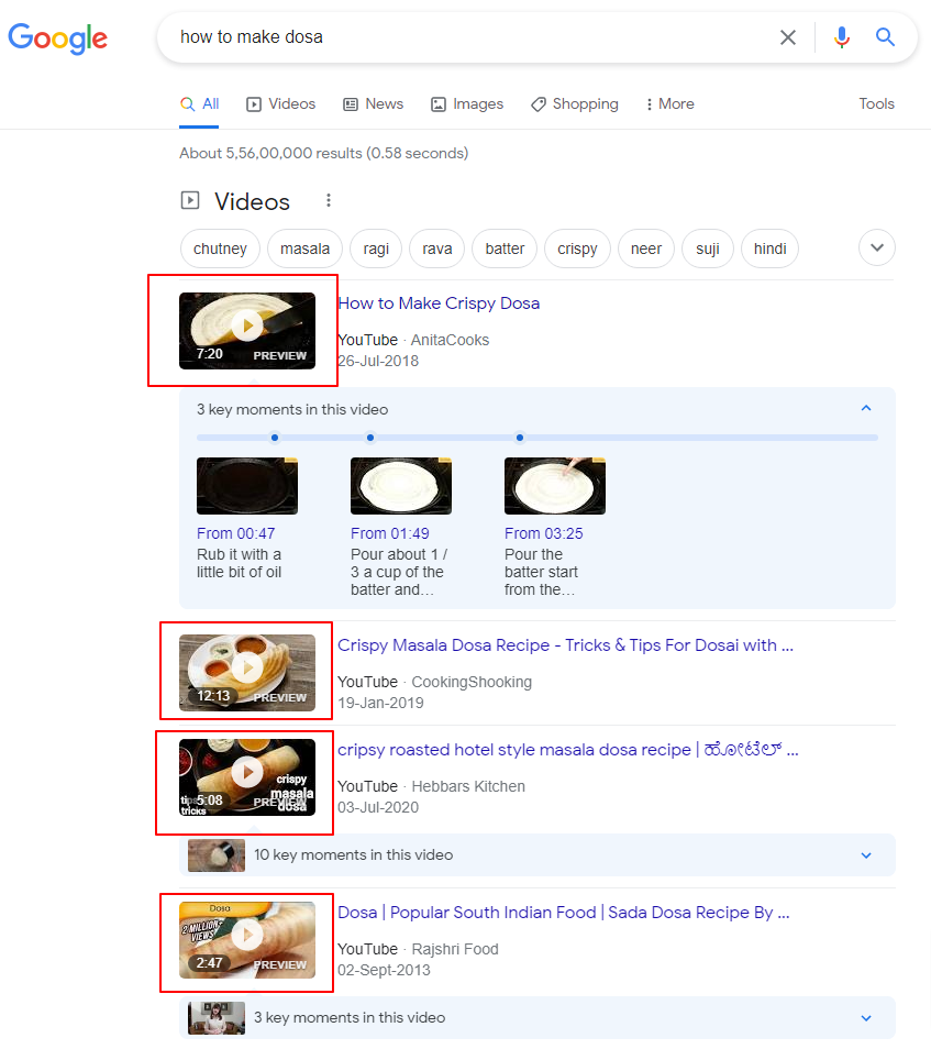14 Types Of Search Results You Can Optimize For 11 video snippets