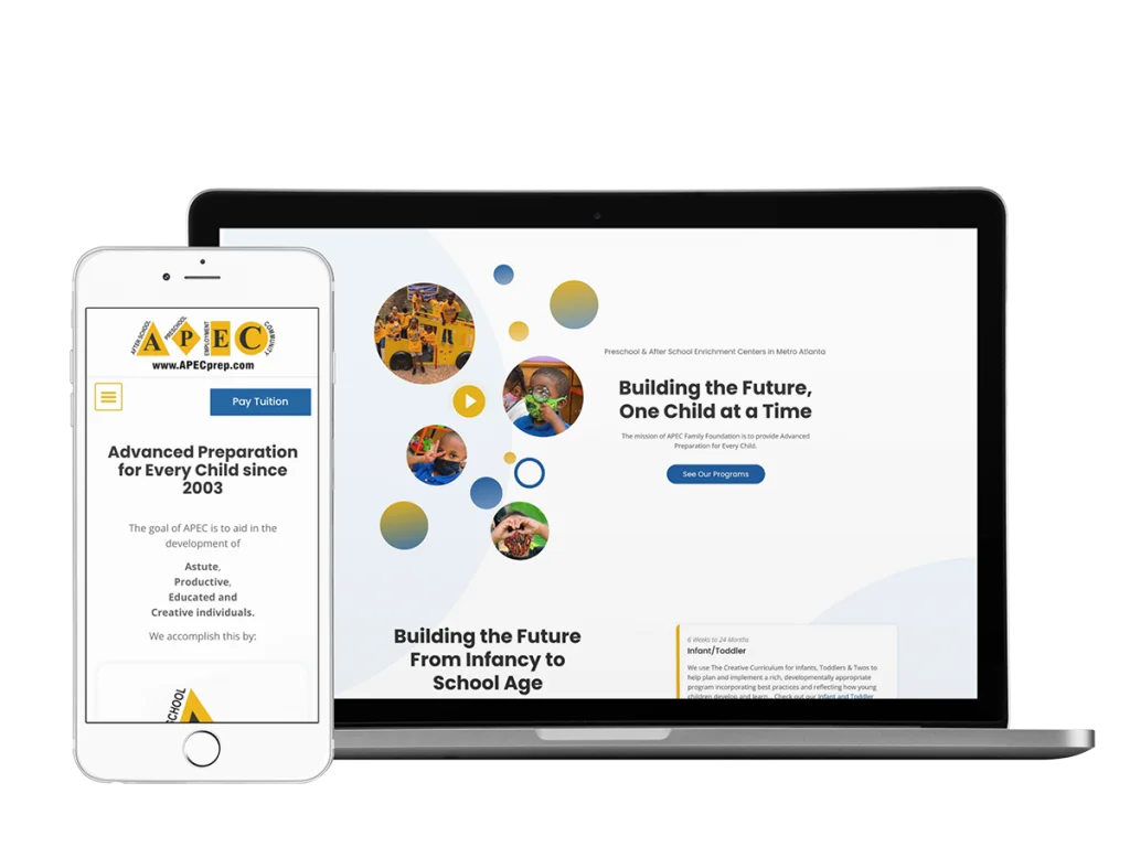 A tablet displaying the aho website at the APEC Learning Center.