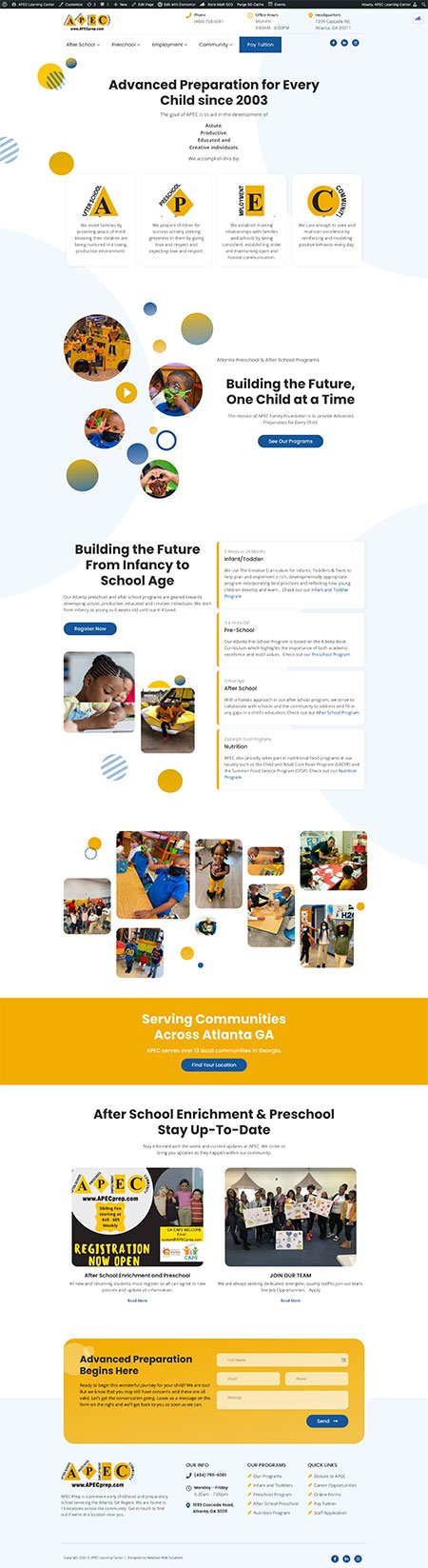 APEC Learning Center | Web Design for ChildCare Websites