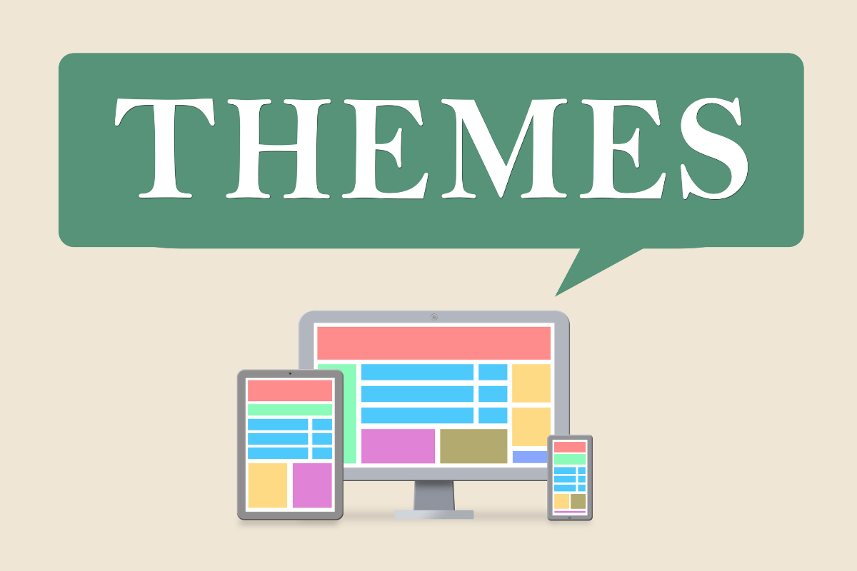 What are WordPress Themes: A collection of devices including a computer, phone, and tablet with captivating WordPress themes.