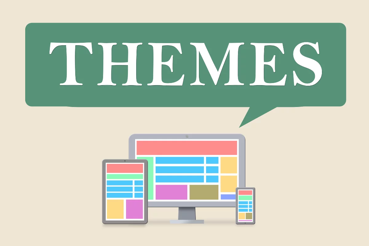 What Are WordPress Themes And How They Transform Websites 12 What are WordPress Themes: A collection of devices including a computer, phone, and tablet with captivating WordPress themes.
