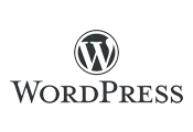 Wordpress logo with a black and white background optimized for digital marketing services.