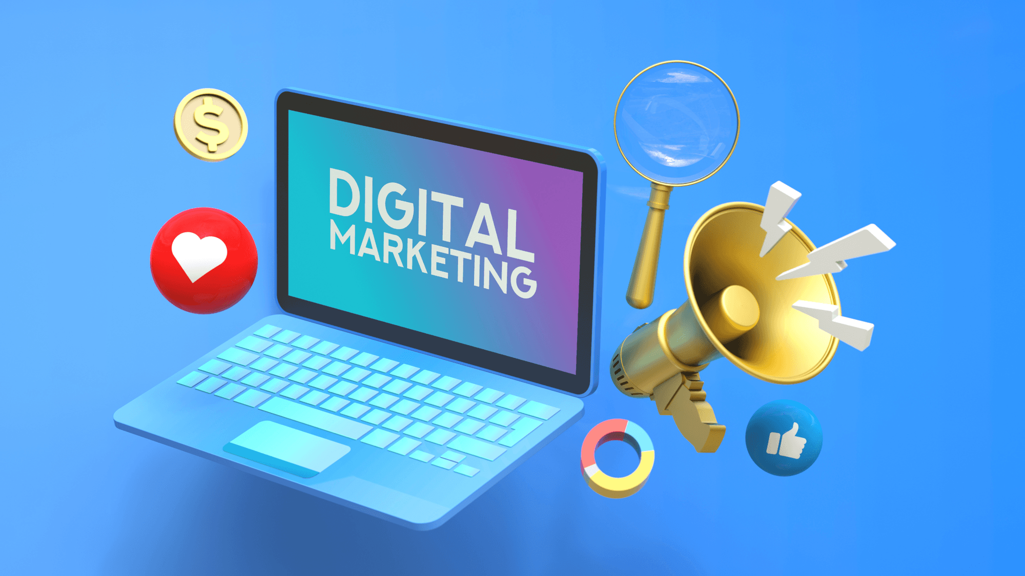 A digital marketing laptop.