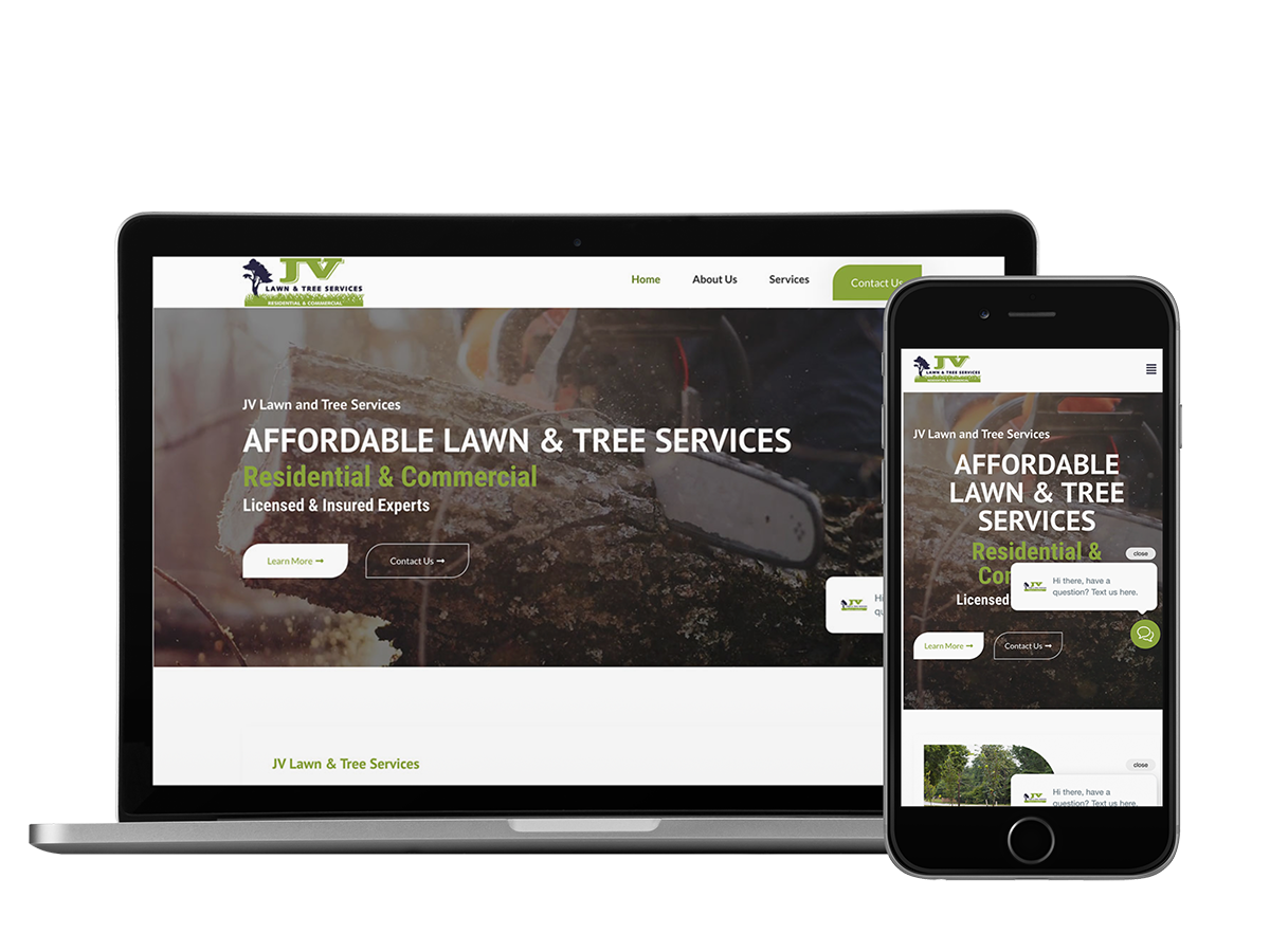 Affordable website design for lawn and tree services.