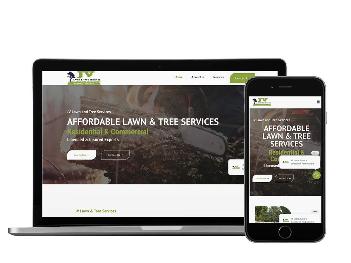 Affordable website design for lawn and tree services.