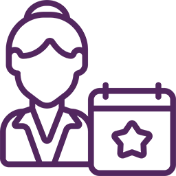 A logo featuring a man and woman in purple for industries.