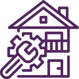 A purple house amidst a sea of darkness.