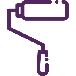 A purple logo representing industries on a black background.