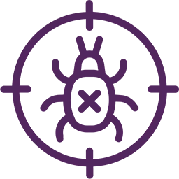 A purple logo representing industries with a circle in the middle.