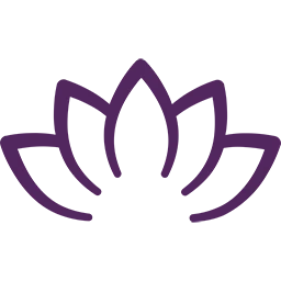 A purple lotus logo representing industries on a black background.