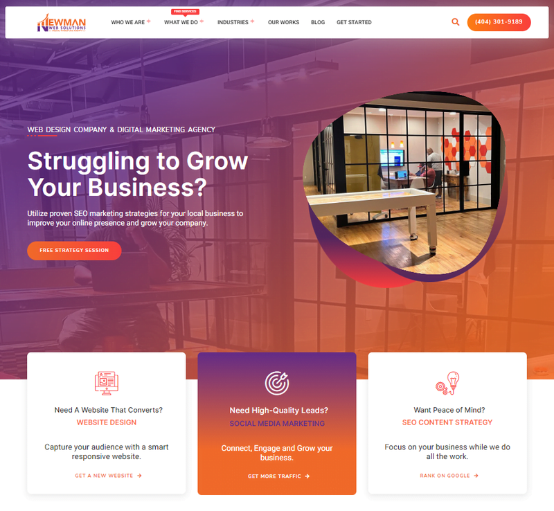 A website design with optimized speed for a struggling business.