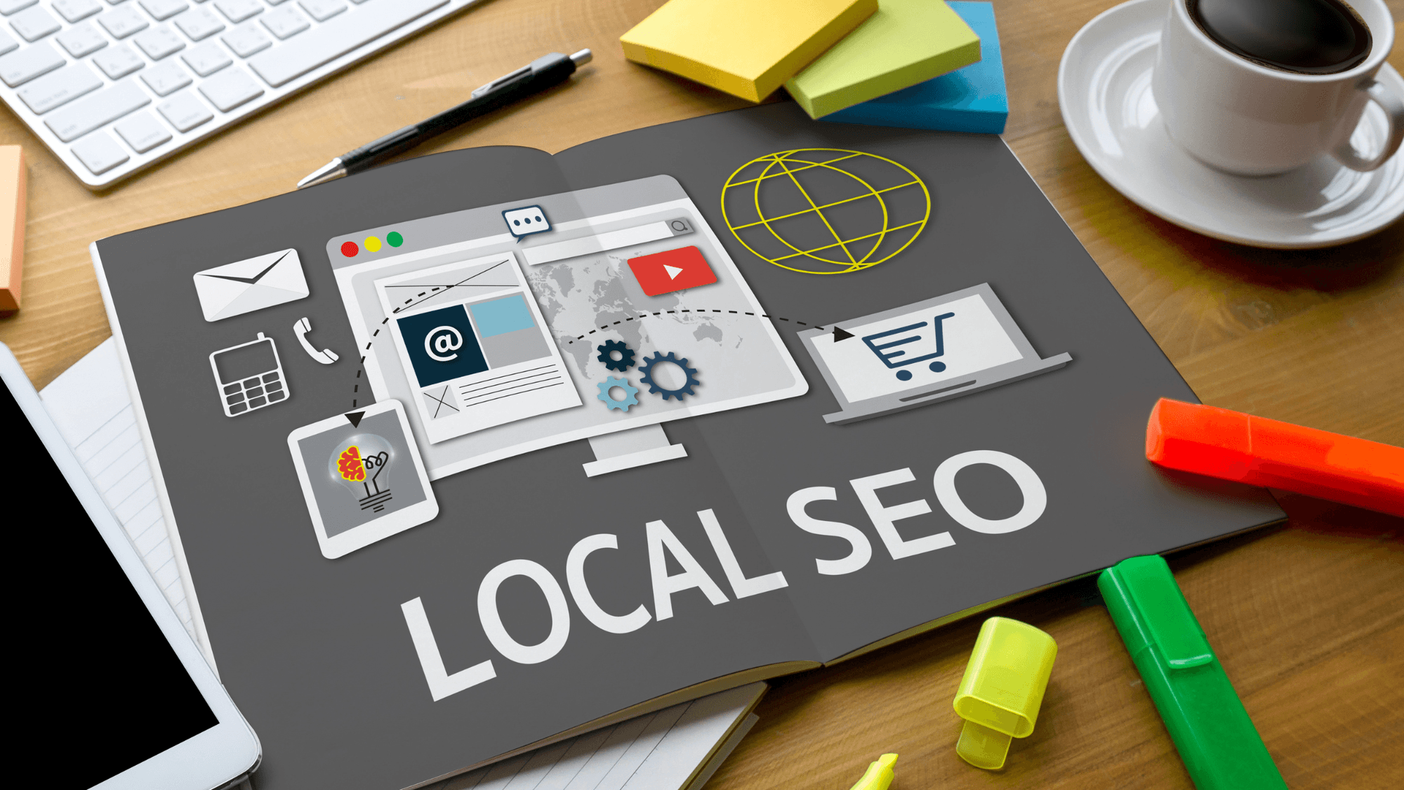 A book featuring location pages for local SEO.