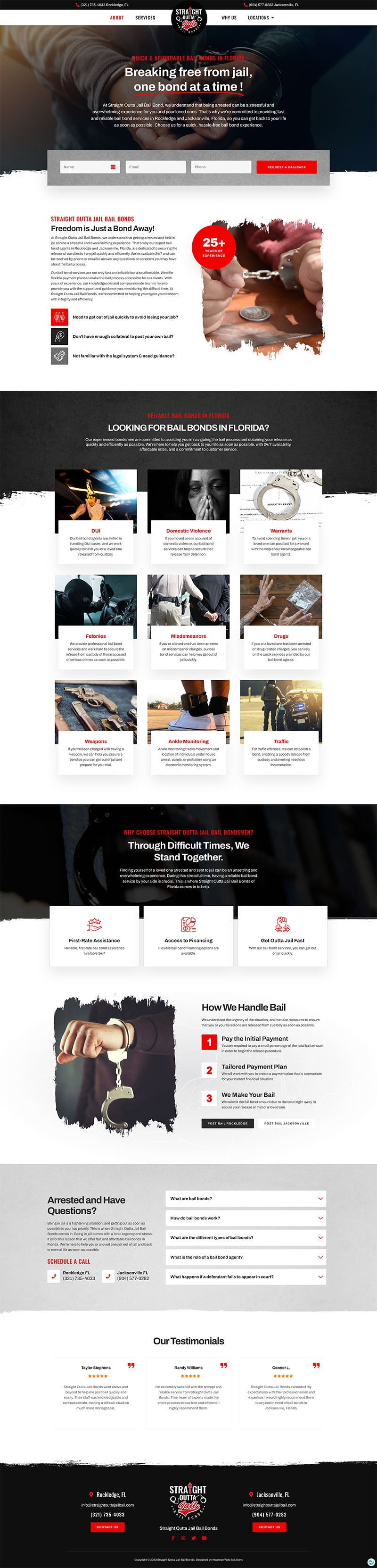 Screencapture Straightouttajailbail Bond Website Design Straight Outta Jail Bail Bonds