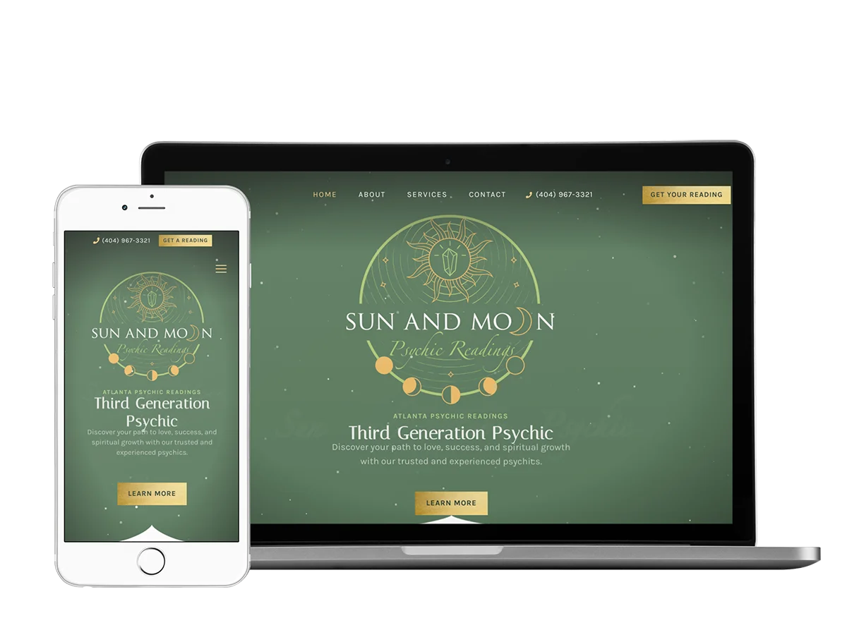 Sun and moon web design with a touch of psychic inspiration.