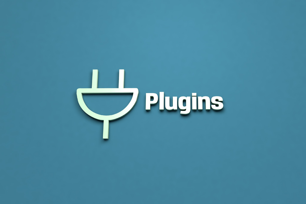 Mastering SEO WordPress Plugins: How To Choose The Right One 4 A plug symbol with the word "plugins" on its side.