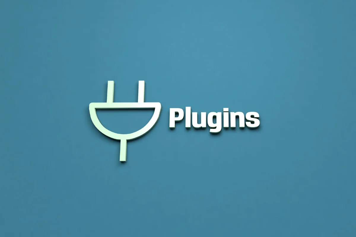 Mastering SEO WordPress Plugins: How To Choose The Right One 4 A plug symbol with the word "plugins" on its side.