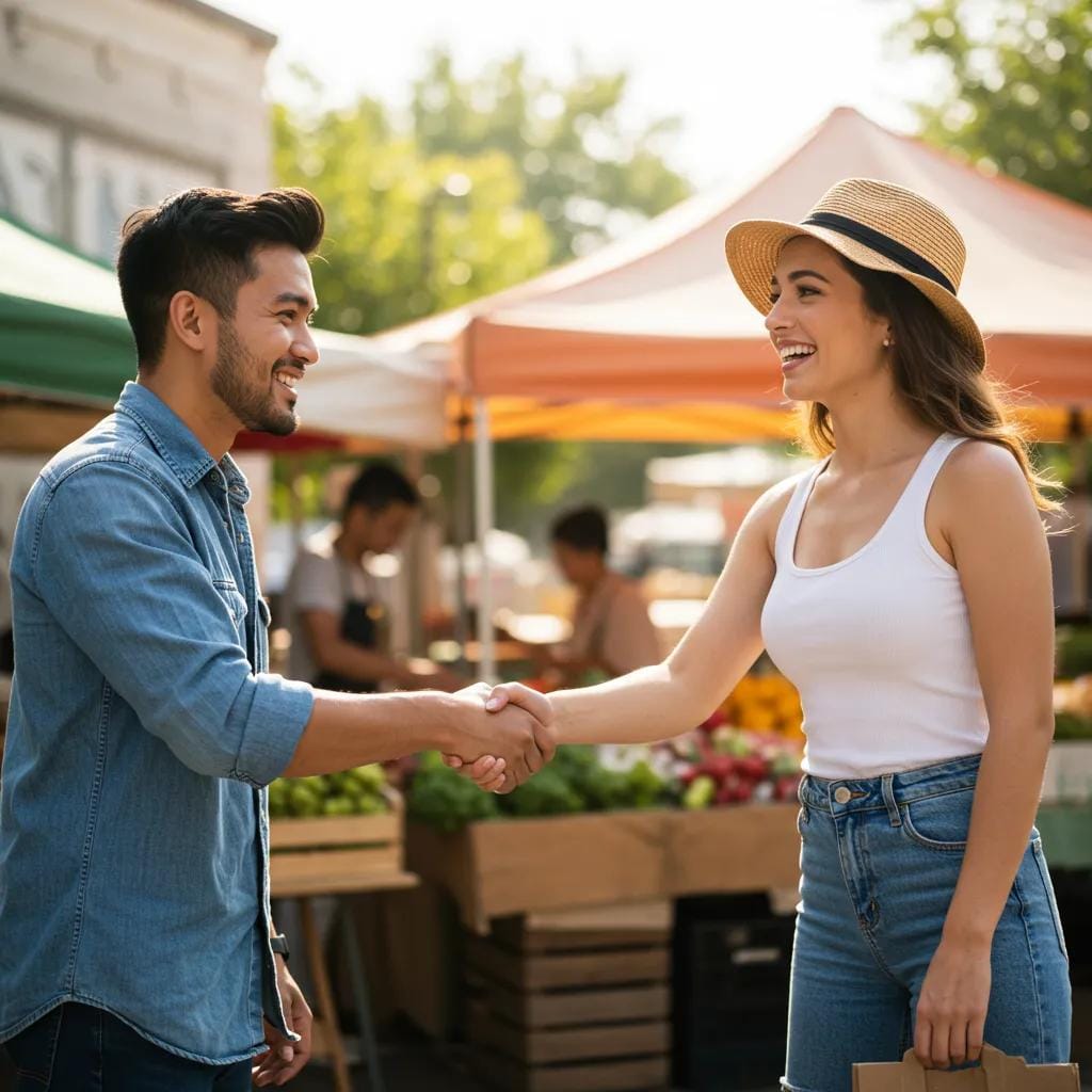 Local business owner partnering with an influencer for affiliate marketing